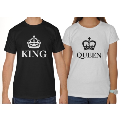 Koszulki dla par zakochanych komplet 2 szt Queen King 2